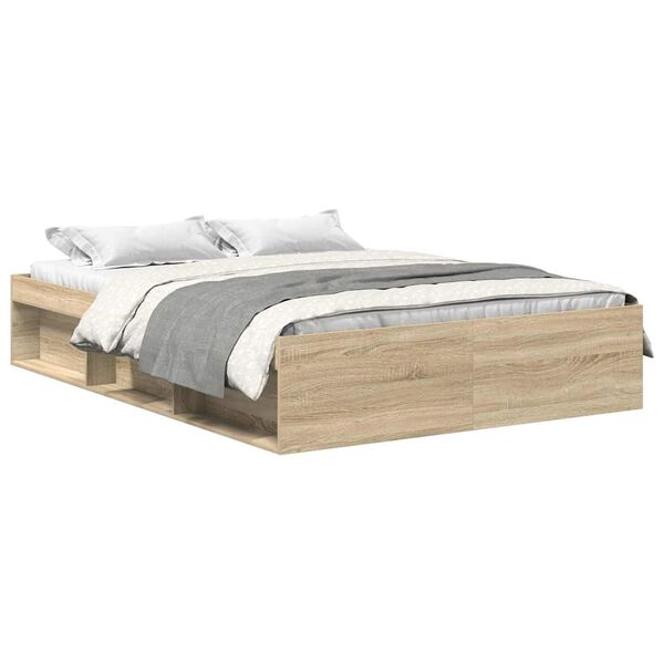 vidaXL Bed Frame without Mattress Sonoma Oak 140x200 cm