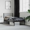 vidaXL Metal Bed Frame without Mattress with Footboard Black 107x203cm
