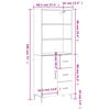 vidaXL Highboard White 69.5x34x180 cm Engineered Wood