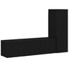 vidaXL TV Cabinet Set 3 pcs Black Oak Engineered Wood