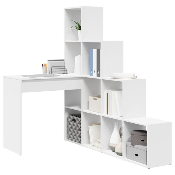 vidaXL Corner Desk White 101.5 x 149.5 x 149.5 cm Engineered Wood