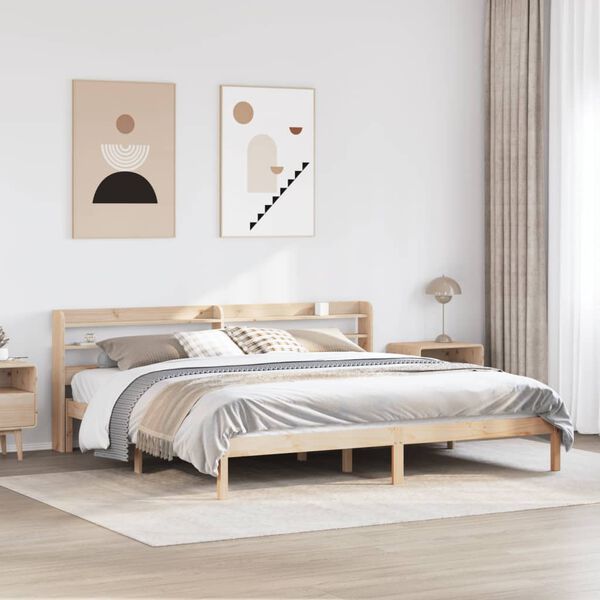 vidaXL Bed Frame without Mattress 180x200 cm Super King Solid Wood Pine