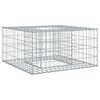 vidaXL Gabion Raised Bed 80 x 80 x 40 cm Galvanised Steel Silver