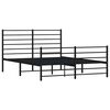 vidaXL Metal Bed Frame without Mattress with Footboard Black 140x190cm