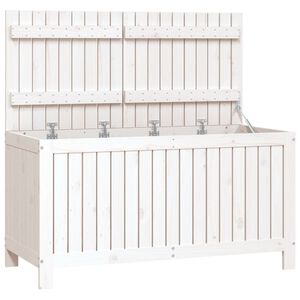 vidaXL Garden Storage Box White 121x55x64 cm Solid Wood Pine