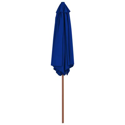 vidaXL Outdoor Parasol with Wooden Pole Blue 270 cm