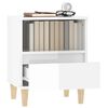 vidaXL Bedside Cabinet High Gloss White 40x35x50 cm