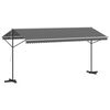 vidaXL Free Standing Awning 5 x 3 m Polyester Grey