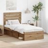 vidaXL Bed Frame Artisian Oak 90 x 190 cm Solid Pine Wood