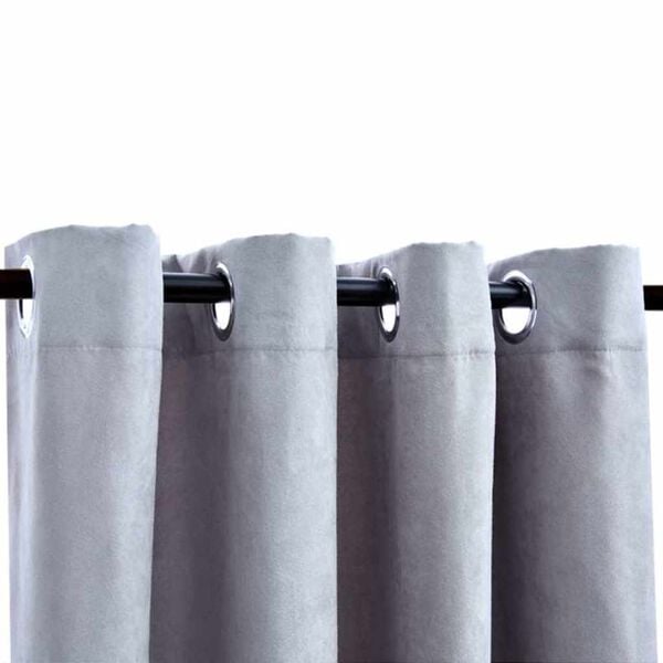 vidaXL Blackout Curtains with Metal Rings 2 pcs Grey 140x245 cm