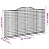 vidaXL Arched Gabion Baskets 3 pcs 300x30x160/180 cm Galvanised Iron