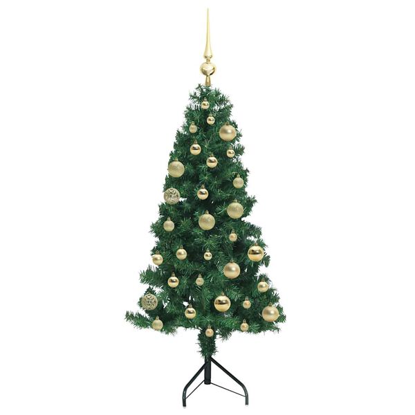 vidaXL Corner Artificial Christmas Tree Green 120 cm PVC and Metal