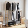 vidaXL Clothes Rack with Shelves and Wheels 90x35x155 cm Bamboo