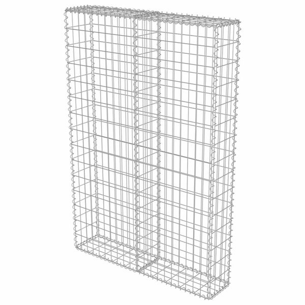 vidaXL Gabion Wall with Covers Galvanised Steel 100x20x150 cm