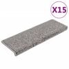 vidaXL Stair Mats 15 pcs 65x21x4 cm Grey Rectangular Edge