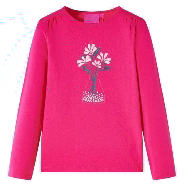 Kids' T-shirt with Long Sleeves Bright Pink 140