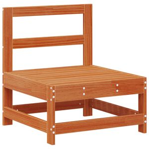 vidaXL Garden Middle Sofa Solid Pine Wood Wax Brown 62 x 62 x 70.5 cm