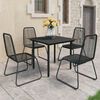vidaXL 5 Piece Garden Dining Set PVC Rattan Black