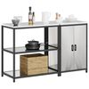 vidaXL Kitchen Storage Set with Shelf 2 pcs Silver Stainless Steel