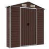 vidaXL Garden Shed Brown 191x130x198 cm Galvanised Steel