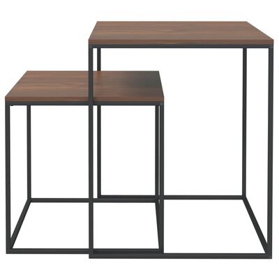 vidaXL Coffee Table Set 2 pcs Engineered Wood and Metal