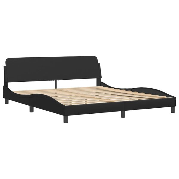 vidaXL Bed Frame "Dover" Black 180x200 cm Super King Faux Leather