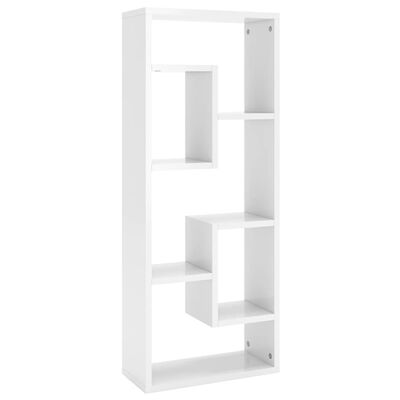 vidaXL Wall Shelf High Gloss White 36x16x90 cm Engineered Wood
