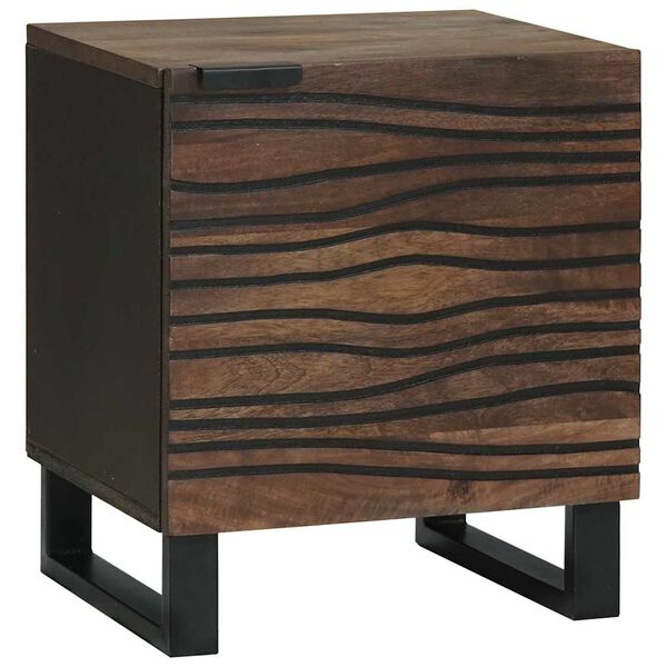 vidaXL Bedside Cabinet 2 pcs Walnut 40 x 33 x 46 cm Solid Acacia wood