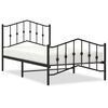 vidaXL Metal Bed Frame without Mattress with Footboard Black 100x190cm
