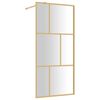 vidaXL Walk-in Shower Wall with Clear ESG Glass Gold 80x195 cm