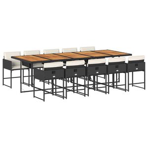 vidaXL Garden Dining Set | Black and brown