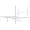 vidaXL Metal Bed Frame without Mattress with Headboard White 100x200cm