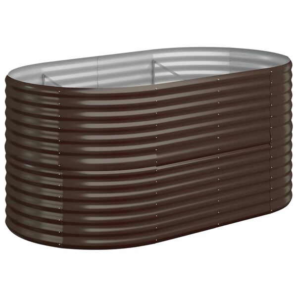 vidaXL Garden Raised Bed Galvanised Steel 152x80x68 cm Brown