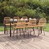 vidaXL 7 Piece Garden Dining Set Poly Rattan