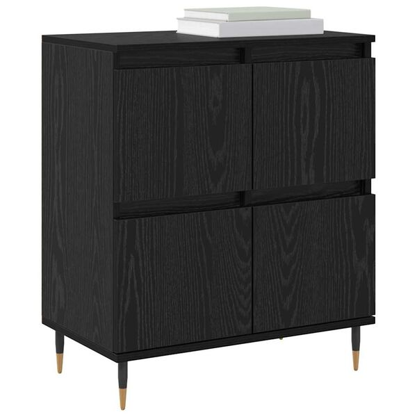 vidaXL Storage Cabinet 2 pcs Black Oak 60 x 35 x 70 cm