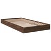 vidaXL Bed Frame without Mattress Brown Oak 90x190 cm Single Engineered Wood