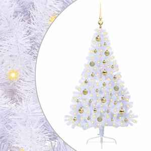 vidaXL Artificial Christmas Tree with Stand White 150 cm PVC and Steel