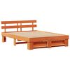 vidaXL Bed Frame with Headboard Wax Brown 140 x 200 cm Solid Pine Wood