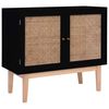 vidaXL Sideboard Black 88.5x40x80 cm MDF and Rattan