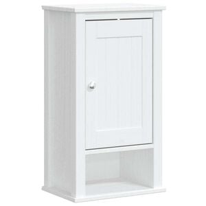 vidaXL Bathroom Wall Cabinet | White | Solid pine wood, engineered wood, metal