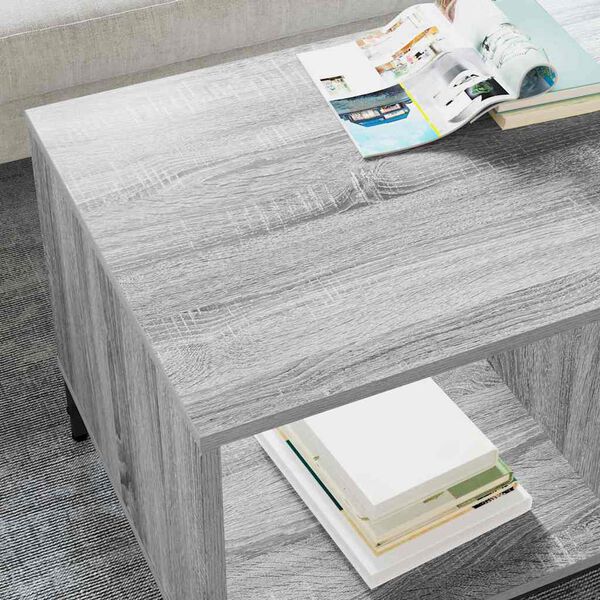 vidaXL Coffee Table Grey Sonoma 90 x 49 x 46 cm Engineered Wood
