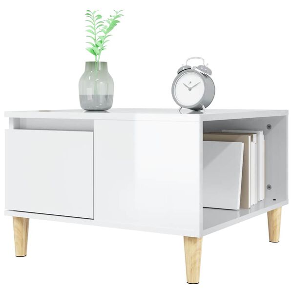vidaXL Coffee Table High Gloss White 55x55x36.5 cm Engineered Wood