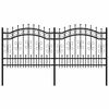 vidaXL Garden Fence KAMPEN with Spear Top Black 240x100 cm Steel