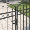 vidaXL Fence gate with Lock Grey 400 x 150 cm Steel