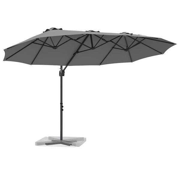 vidaXL Garden Cantilever Parasol Anthracite 372 x 198 x 243 cm