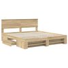 vidaXL Bed Frame Sonoma Oak 200 x 200 cm Engineered Wood