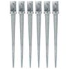 vidaXL Ground Spikes 6 pcs Silver 8x8x91 cm Galvanised Steel