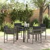 vidaXL Garden Dining Set 5 pcs Grey Poly Rattan