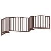 vidaXL Dog Gate with Door Foldable 4 Panels Brown Oak 320 cm Poplar Wood