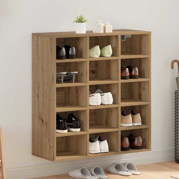 vidaXL Shoe Cabinet Artisan Oak 77.5 x 30 x 83.5 cm Engineered Wood